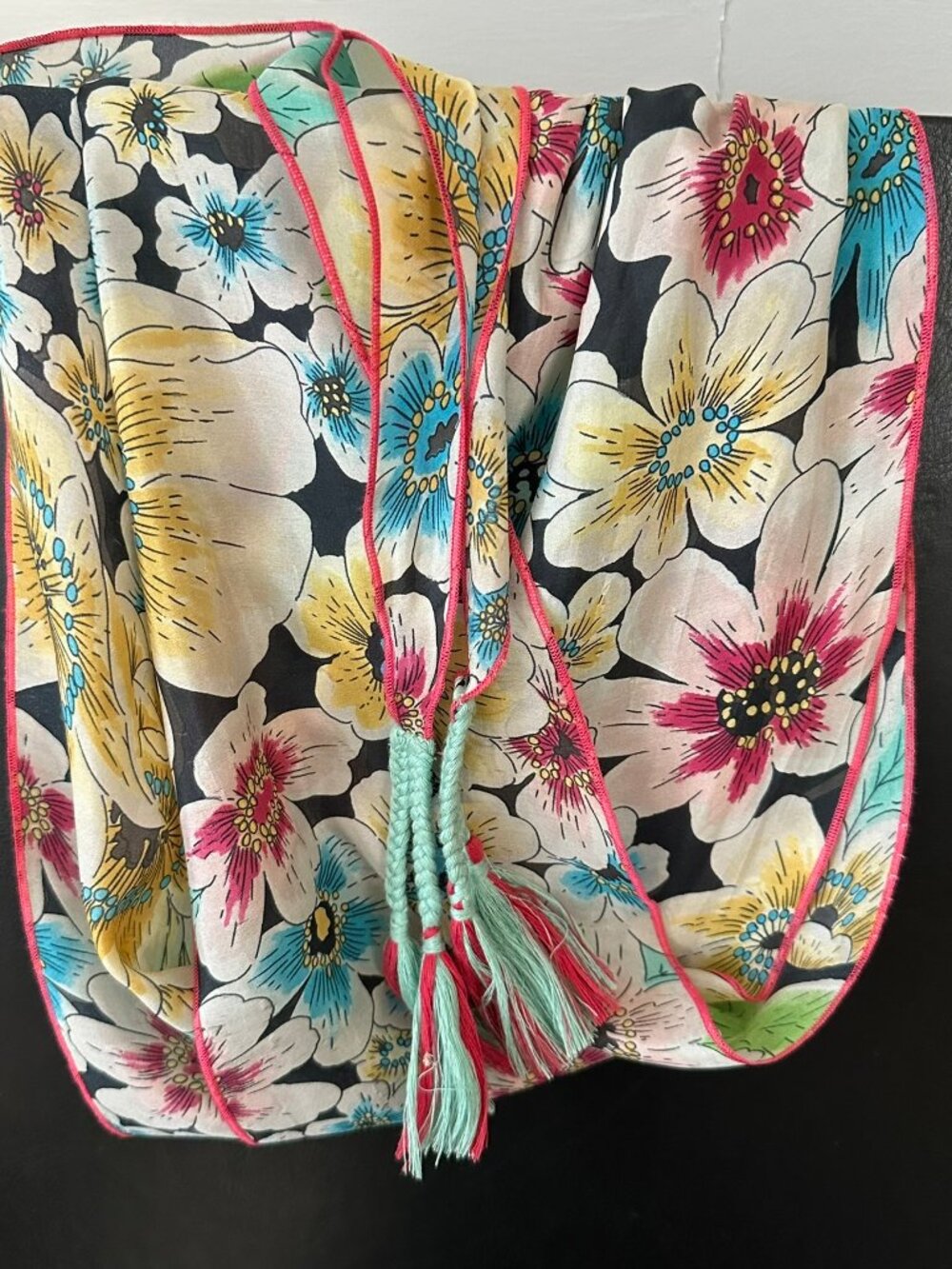 πΊβ¨ Johnny Was Obi Belt Beaded Embroidered Silk Sash Boho Chic Statement β¨πΊ - Picture 13 of 16